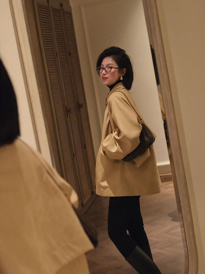 Batwing Sleeve Cape Back Jacket