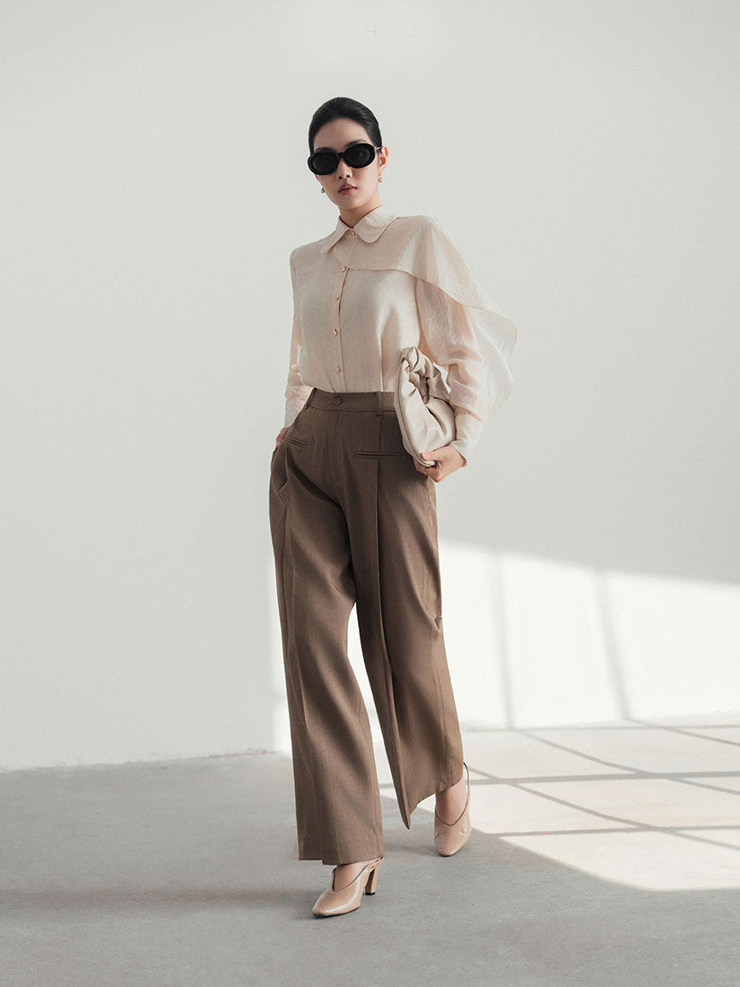 Front Pleated Straight Pants