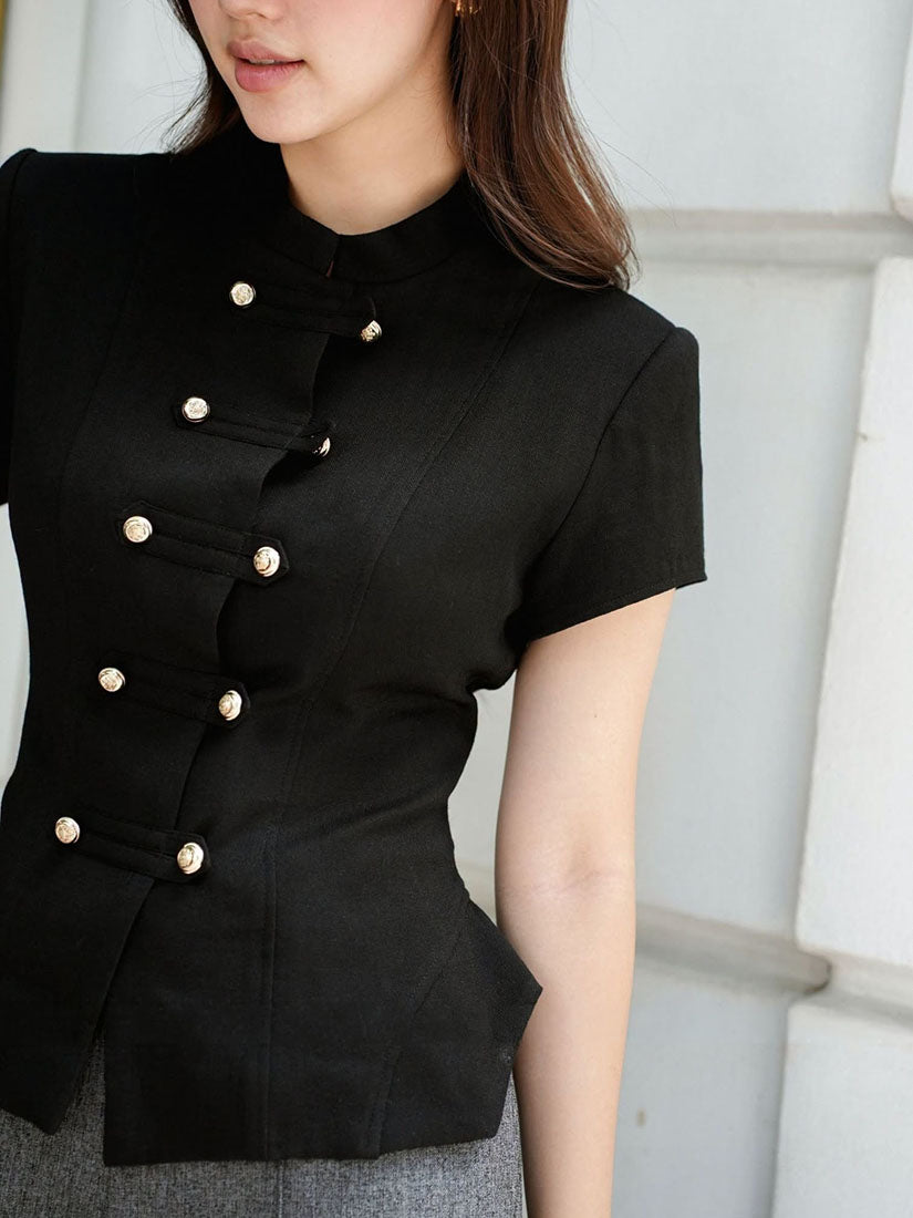 Mandarin Collar Button Jacket