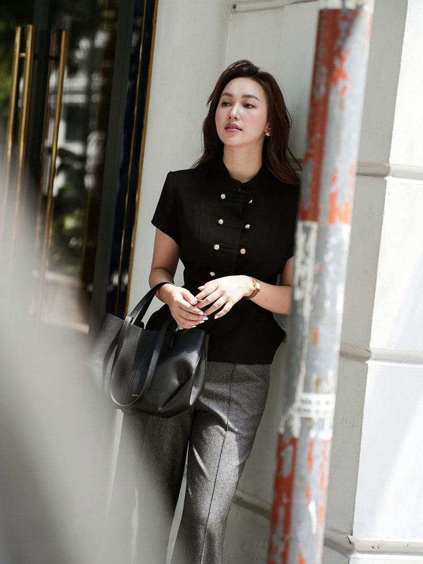 Mandarin Collar Button Jacket