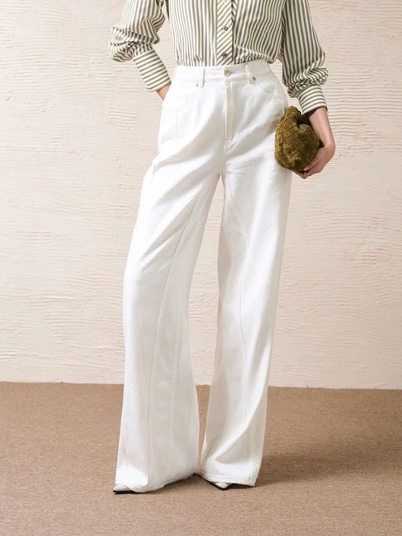White Jeans With Double Seams