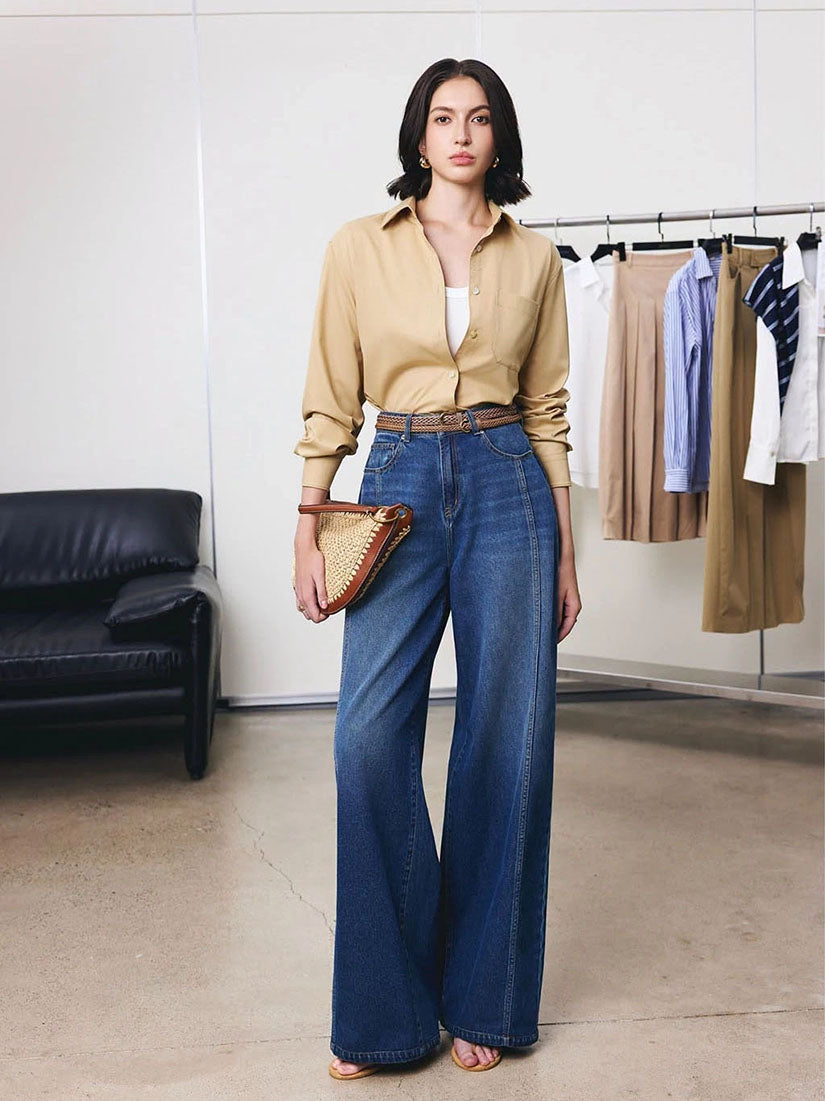 Basic Oversized Shirt - Beige
