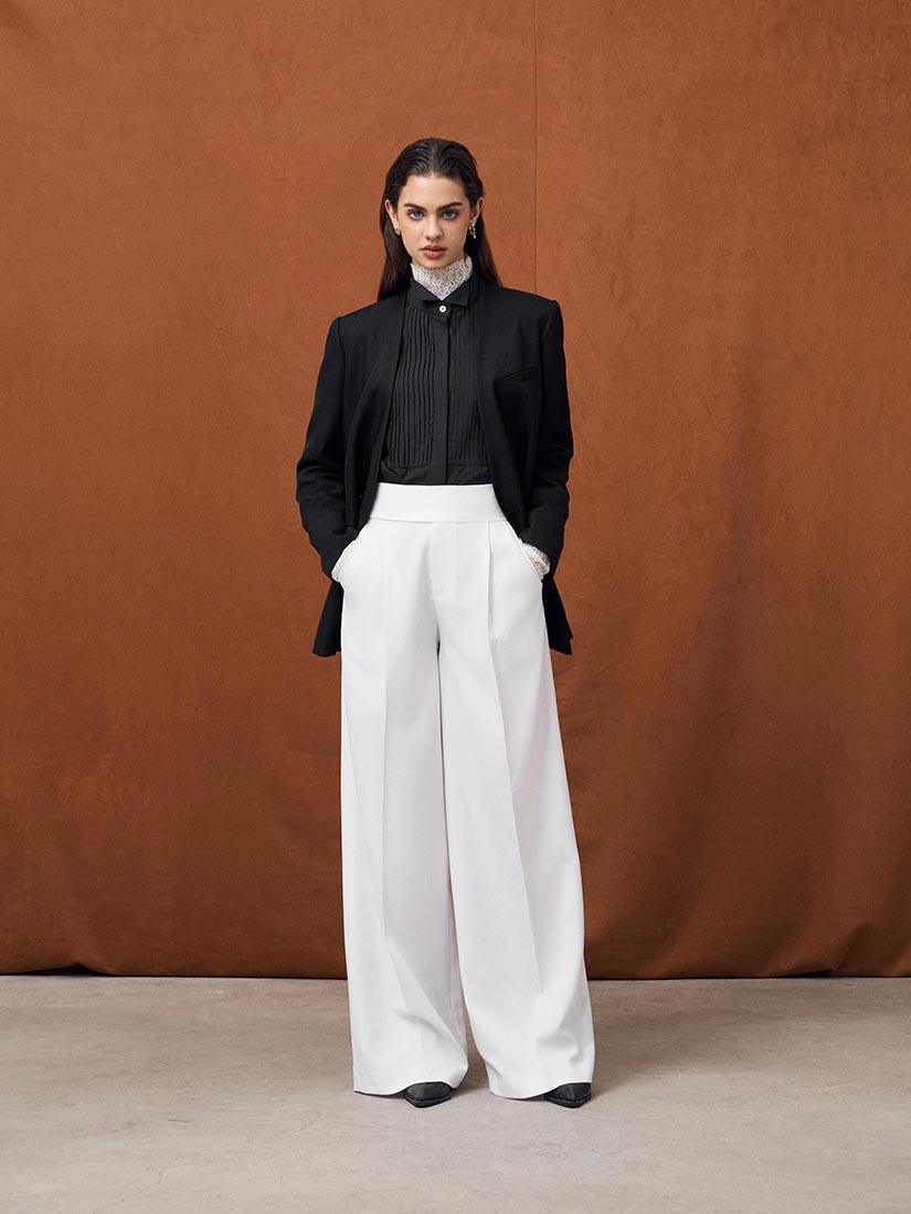 White Marlowe Trousers - :BE/NOTABLE/