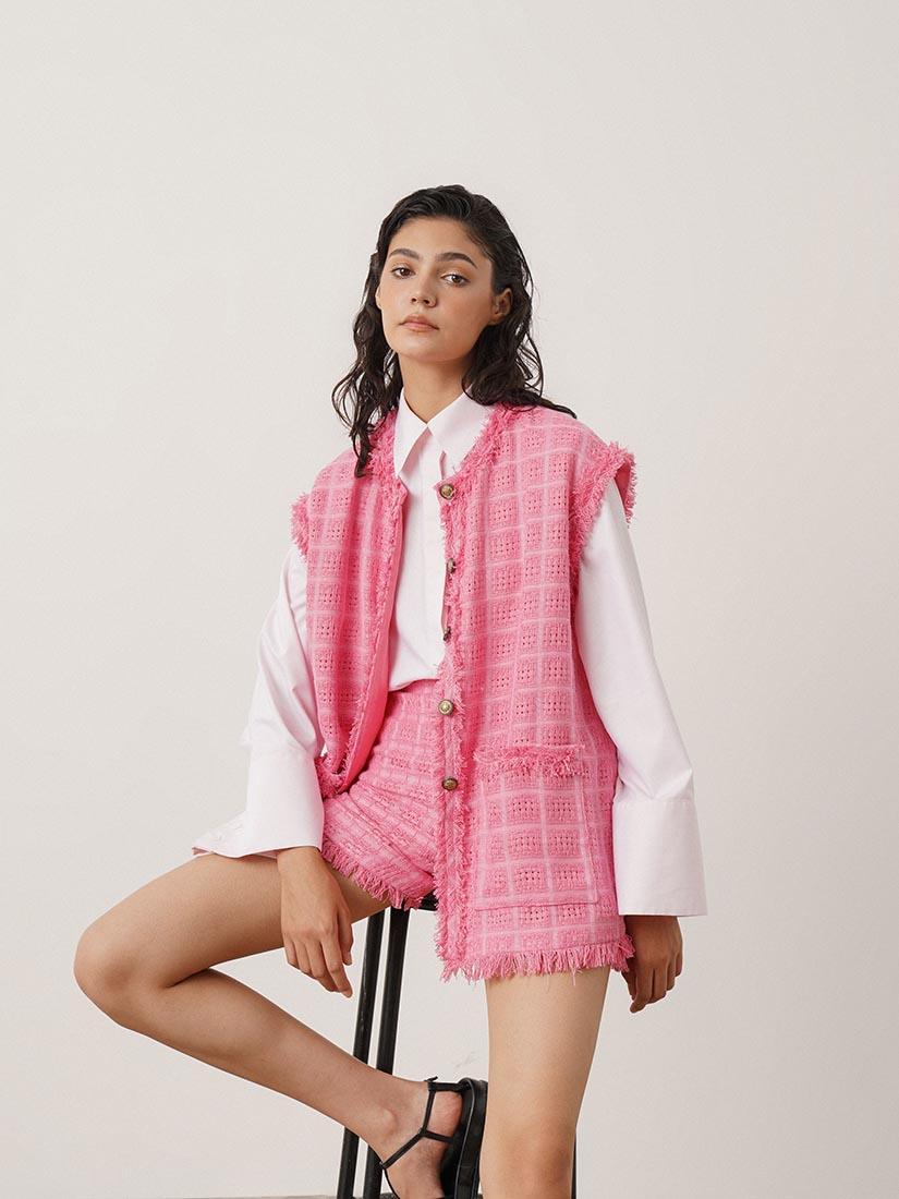 Pink Ava Tweed Shorts(Sponsor Sale) - :BE/NOTABLE/