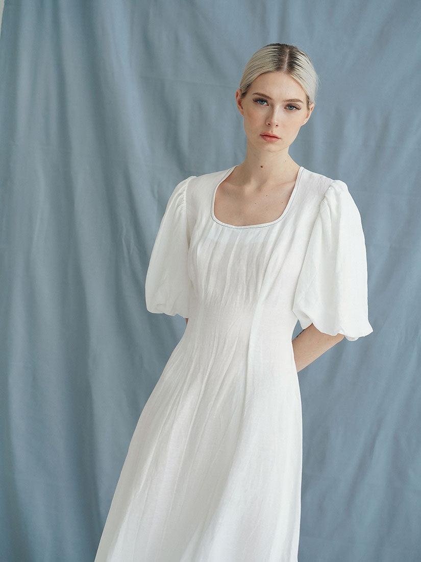 WHITE GRACIOUS DRESS - :BE/NOTABLE/